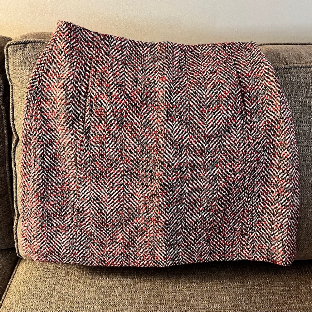 Loft Herringbone Tweed Skirt